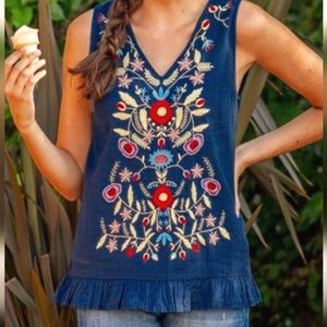 NWT Envy’s Tree Boho Embroidered Top